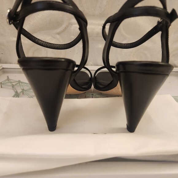 VIA SPIGA Black V-Ria Black Leather Heeled Sandals. NIB. Size 6.5 - Picture 6 of 11